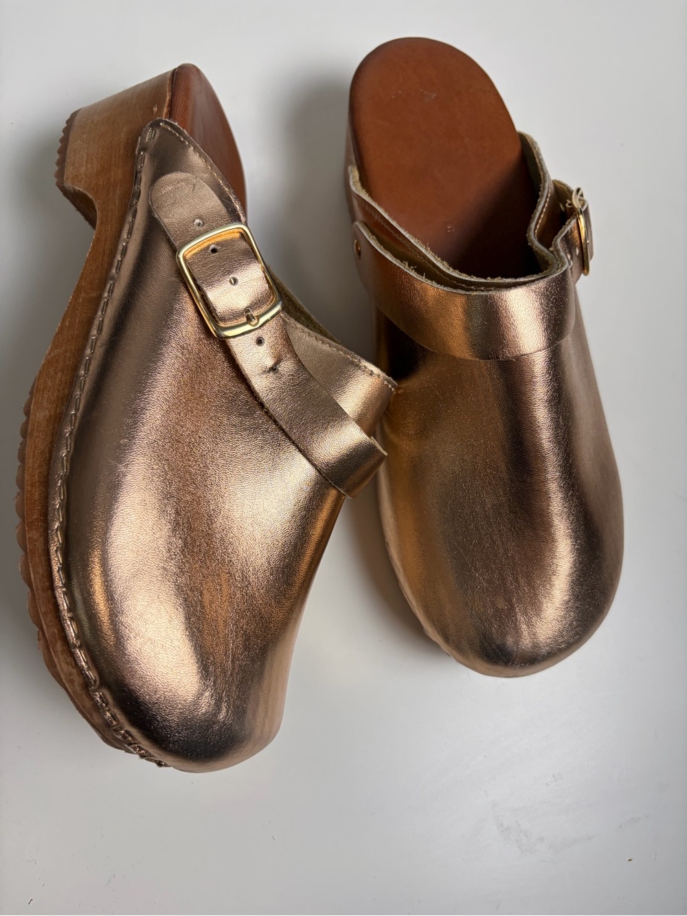 ANTHROPOLOGIE Rose Gold ABBA Clogs‎ 39 - Picture 14 of 16